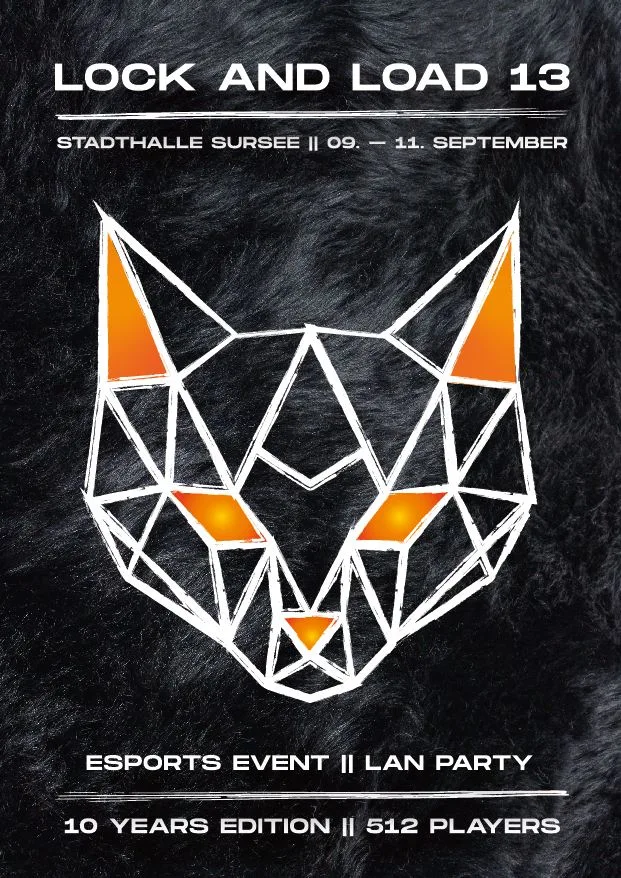 Flyer Lock and Load 13 mit geometrischem Fuchskopf