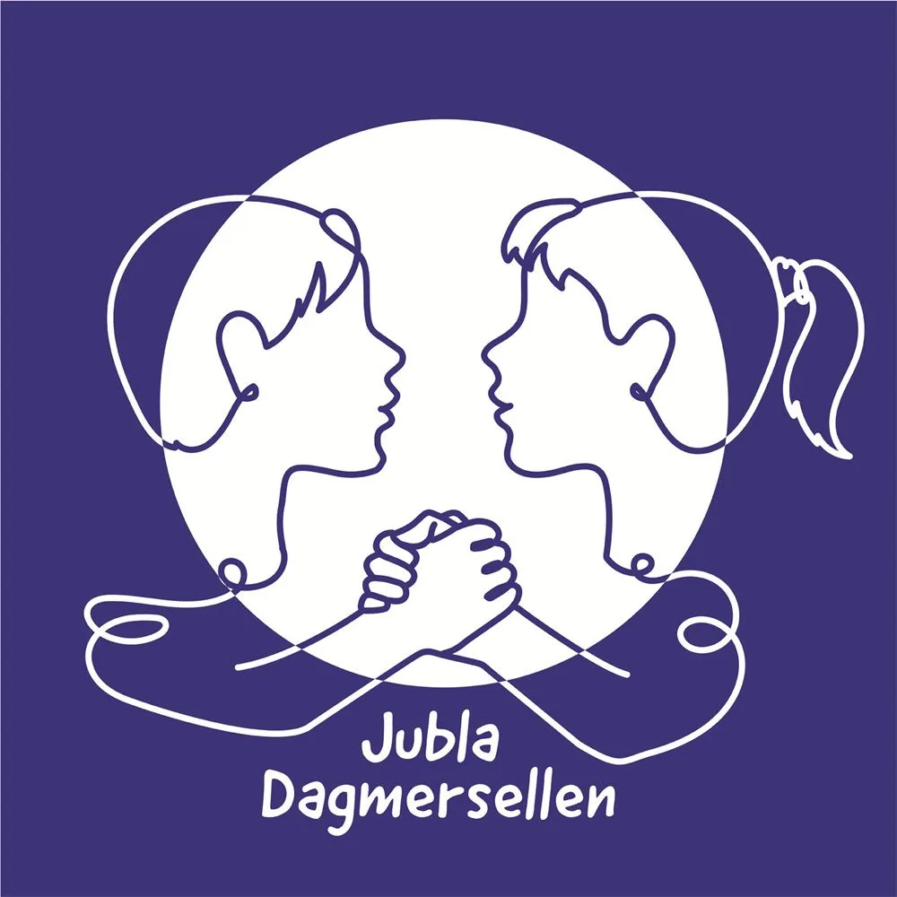 Logo Jubla Dagmersellen mit zwei Kindergesichtern auf Violett