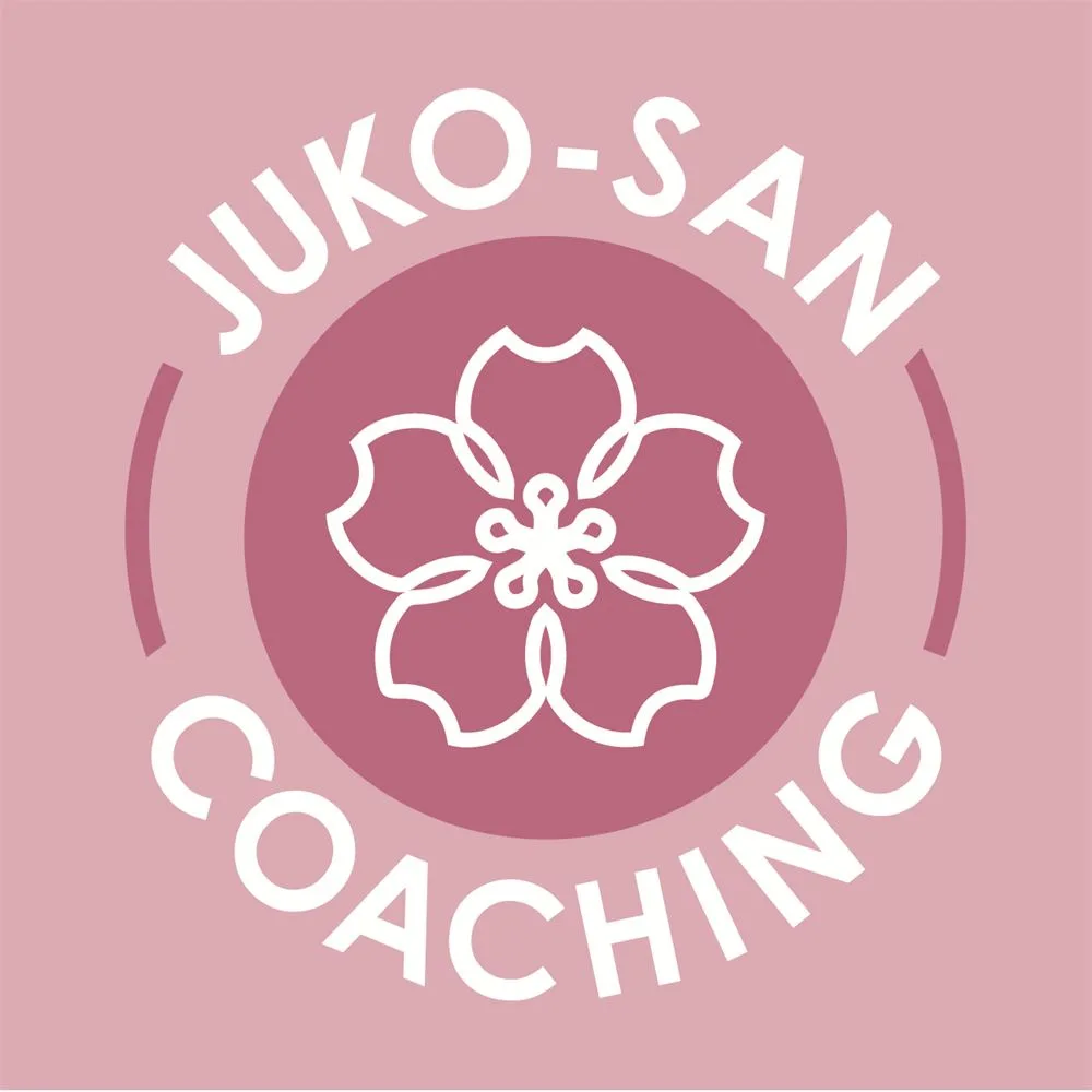 Logo Juko-San Coaching mit Kirschblüte in Rosa