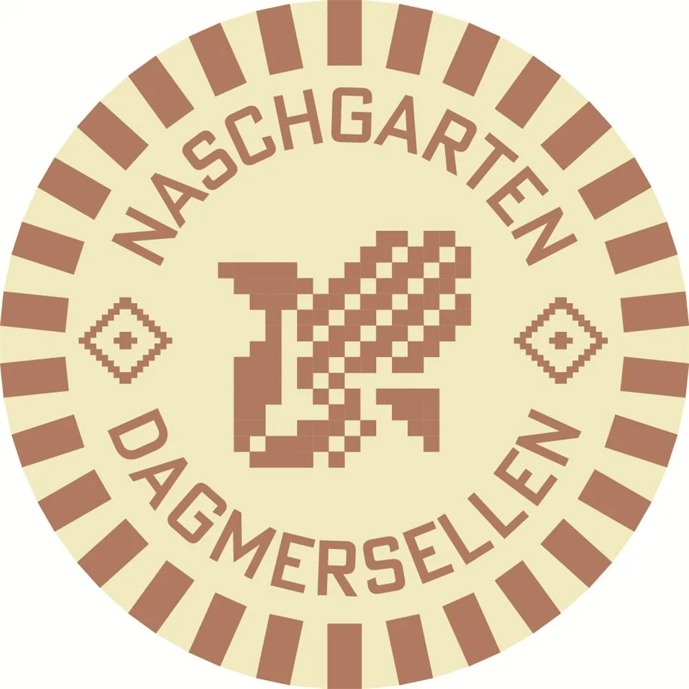 Rundes Logo Naschgarten Dagmersellen in Braun und Creme