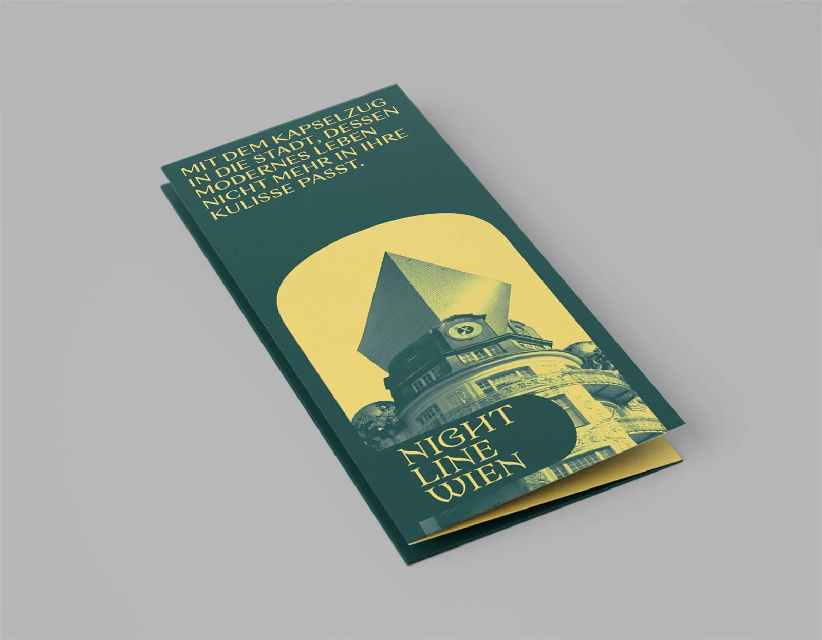 Gefalteter Folder von Nightline Wien