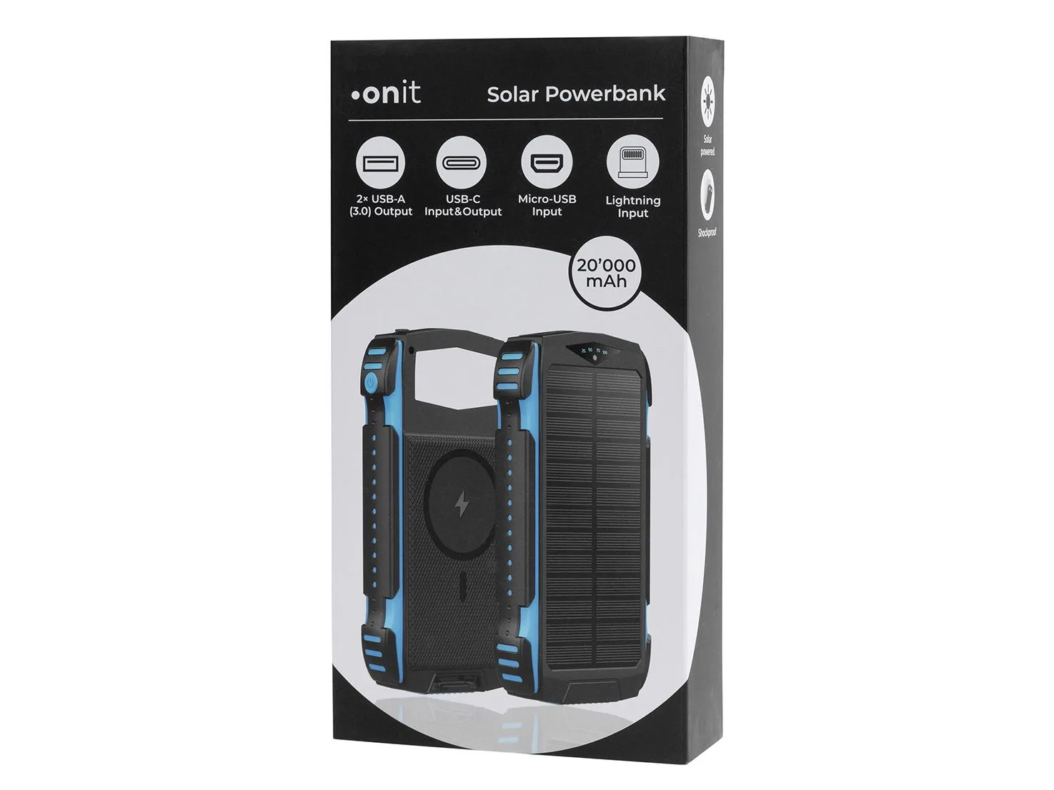 onit-Verpackung für eine Solar-Powerbank