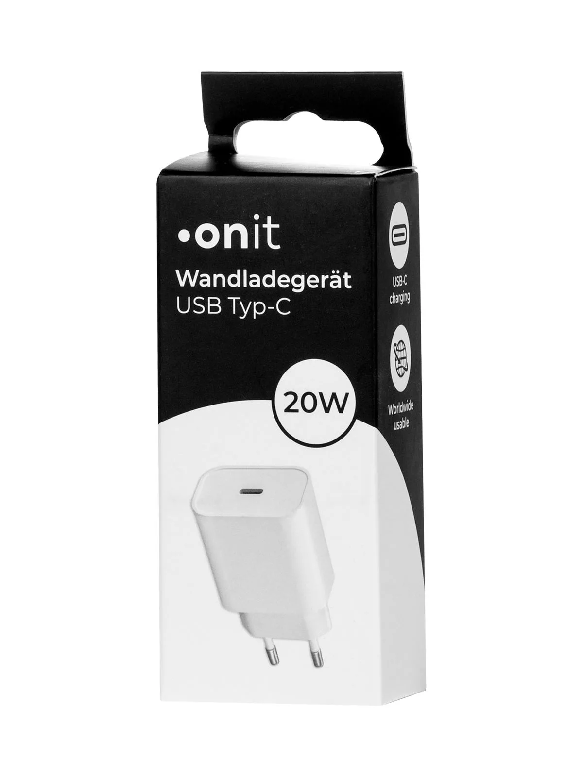 onit-Verpackung für ein Wandladegerät USB-C 20 W